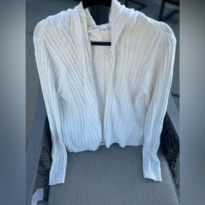 White zip up cardigan